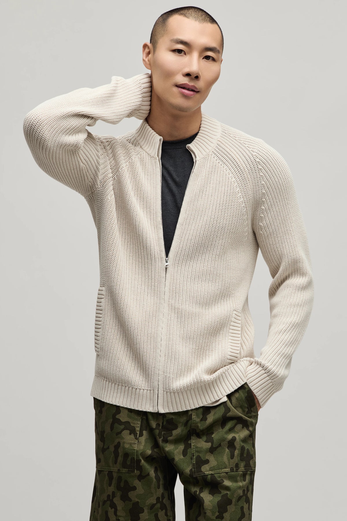 Sunbleach Zip Up Cardigan