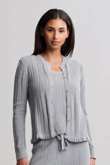 CozyChic Ultra Lite® Cable Knit Cardigan with Ruffle