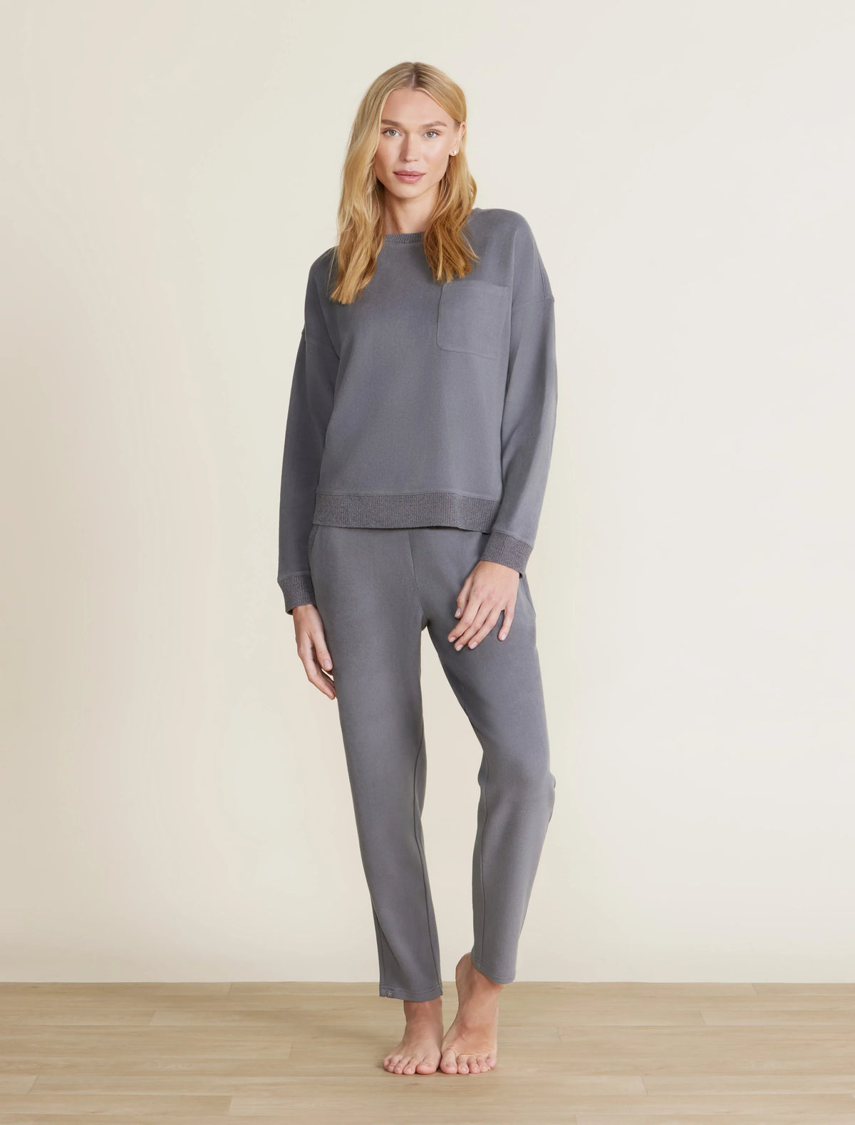 Malibu Collection® Brushed Fleece Sweater Mix Pullover