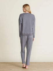 Malibu Collection® Brushed Fleece Sweater Mix Pullover