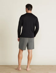 Malibu Collection® Slub Burnout Cut Neck Long Sleeve Tee