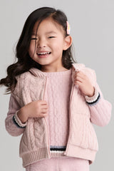 CozyChic Ultra Lite® Toddler Cable Puffer Hooded Vest