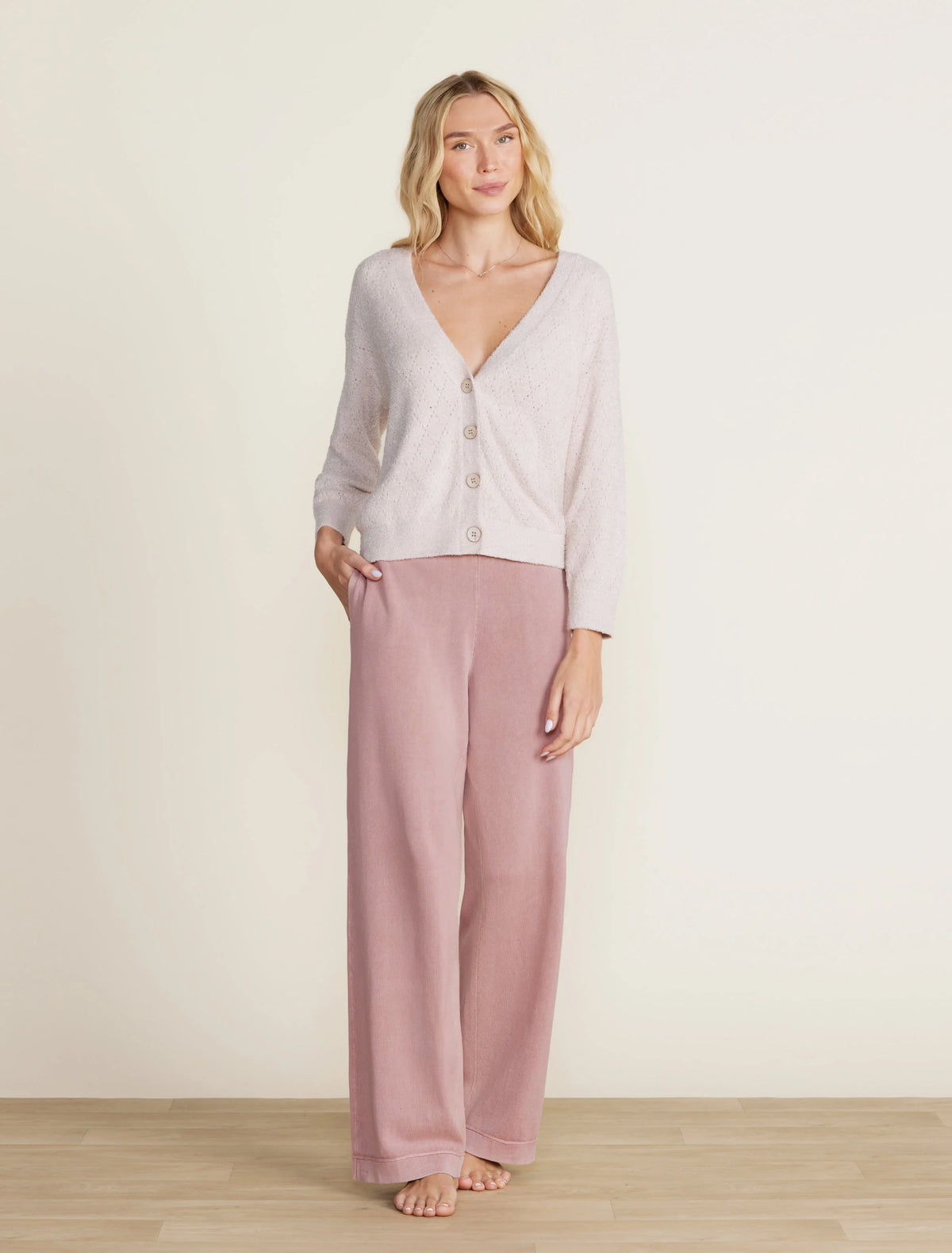 CozyChic Lite® Diamond Pointelle Cardigan