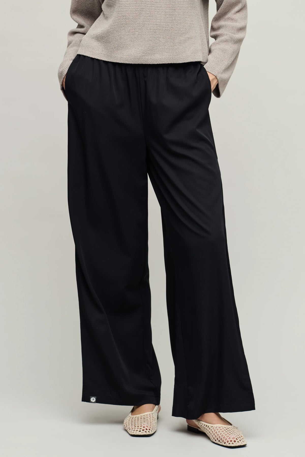 Matte Sateen Palazzo Pant