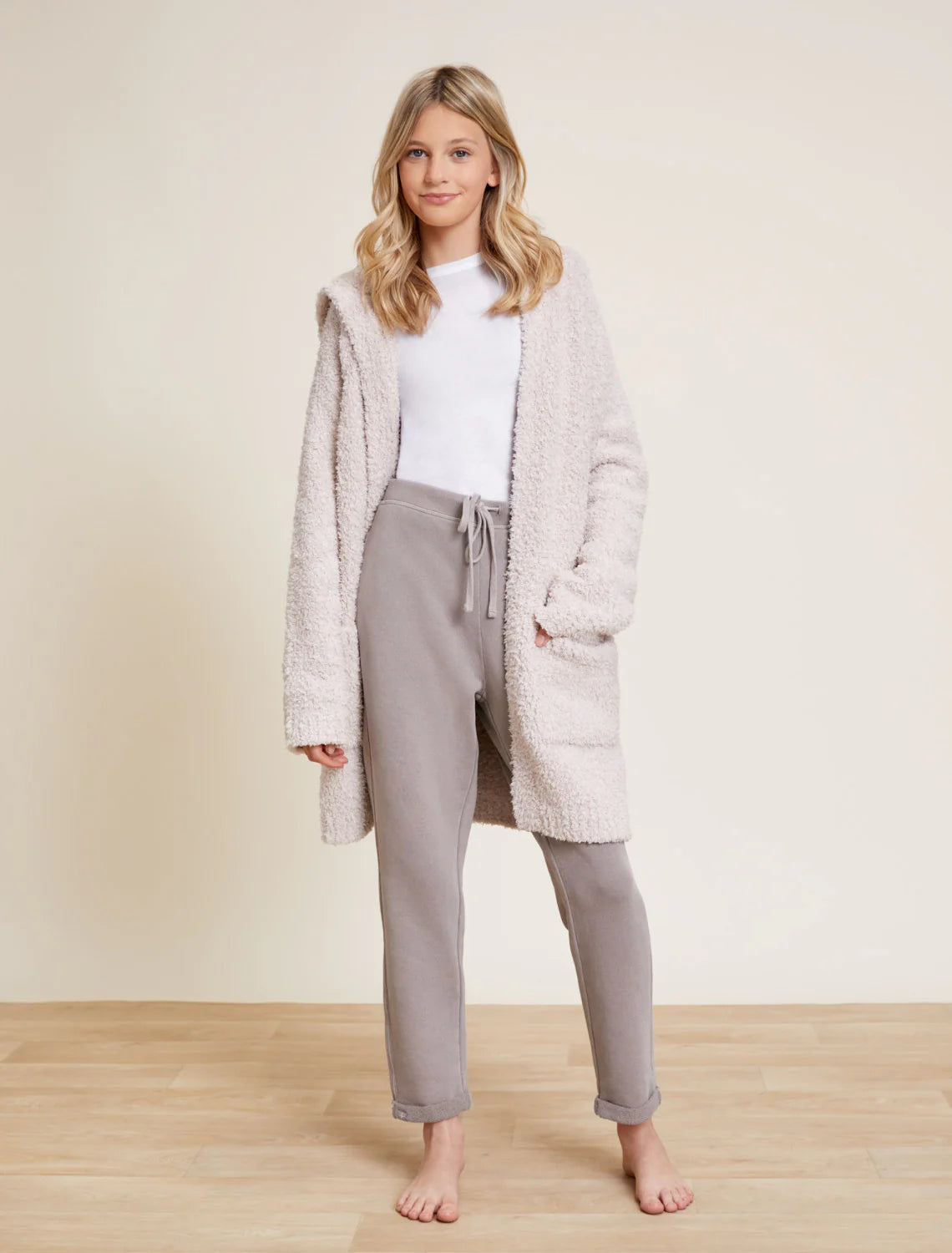 CozyChic® Boucle Youth Hooded Long Coatigan