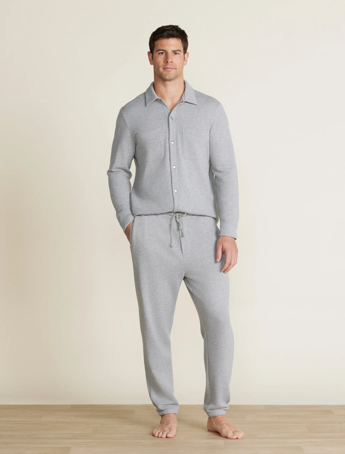 Malibu Collection® French Terry Jogger With Woven Placket