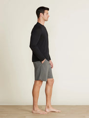 Malibu Collection® Slub Burnout Cut Neck Long Sleeve Tee