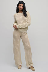 Sunbleached Shell Motif Crew Neck Pullover